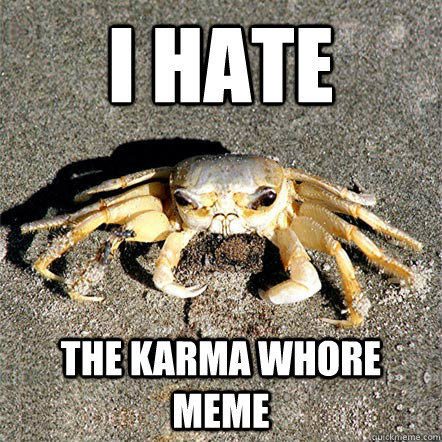 I hate The karma whore meme  Confession Crab