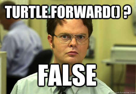 turtle.forward() ? false  Dwight