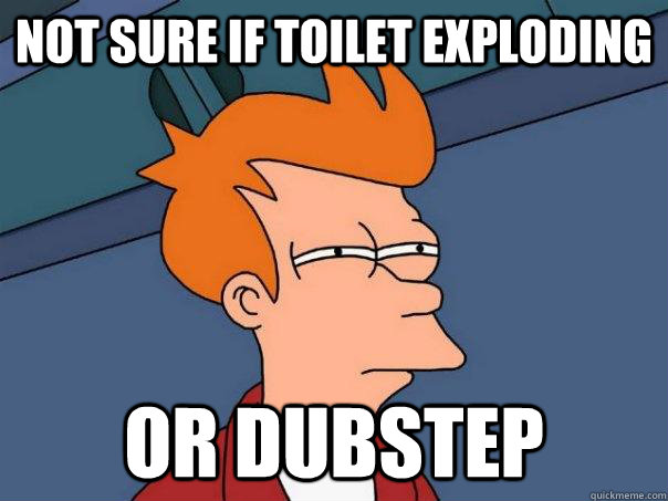 not sure if toilet exploding or dubstep  Futurama Fry