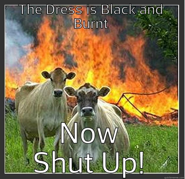 THE DRESS IS BLACK AND BURNT NOW SHUT UP! Evil cows