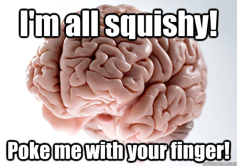 I'm all squishy! Poke me with your finger!   Scumbag Brain