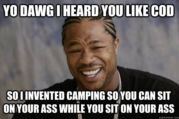 YO dawg I heard you like CoD So I invented camping so you can sit on your ass while you sit on your ass  Xzibit meme