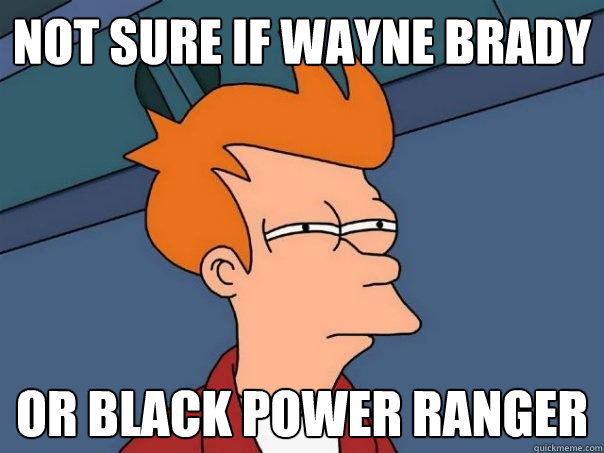 not sure if Wayne Brady or black power ranger  Futurama Fry