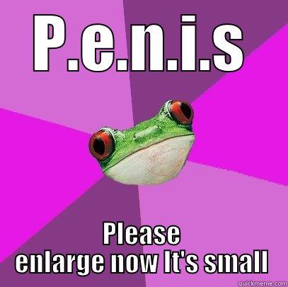 P.E.N.I.S PLEASE ENLARGE NOW IT'S SMALL Foul Bachelorette Frog