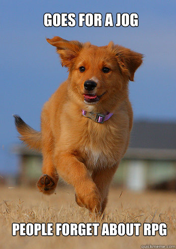 Goes for a Jog People forget about RPG  Ridiculously Photogenic Puppy