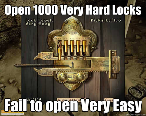 Open 1000 Very Hard Locks Fail to open Very Easy  Oblivion lock picking