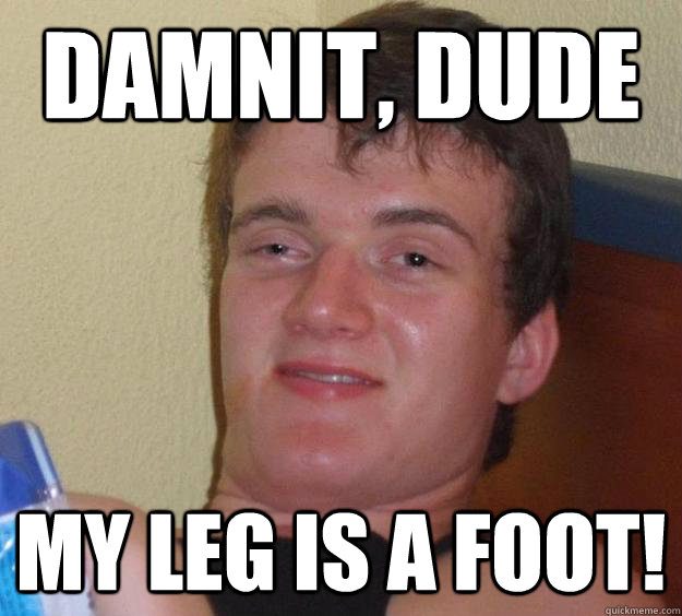 Damnit, dude My leg is a foot! - Damnit, dude My leg is a foot!  10 Guy