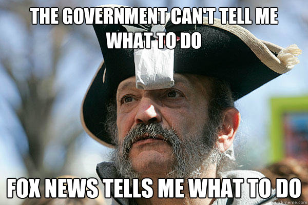 The government can't tell me what to do Fox News tells me what to do  Tea Party Ted