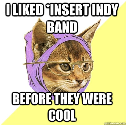 I liked *insert indy band before they were cool - I liked *insert indy band before they were cool  Hipster Kitty