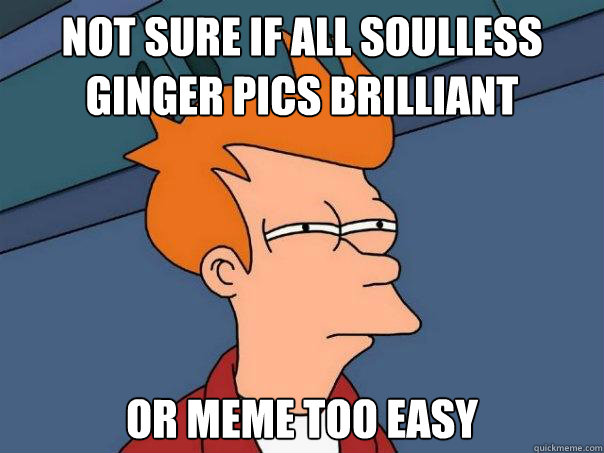 Not sure if all soulless ginger pics brilliant or meme too easy - Not sure if all soulless ginger pics brilliant or meme too easy  Futurama Fry