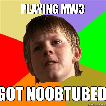 Playing MW3 got noobtubed  Angry School Boy