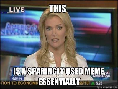 This Is a sparingly used meme, essentially  Megyn Kelly