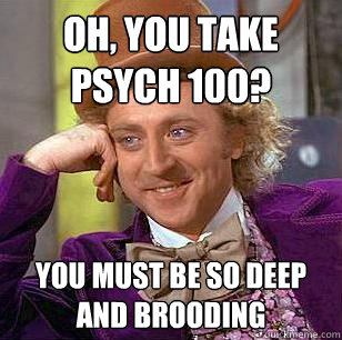 Oh, You Take Psych 100? You must be so deep and brooding - Oh, You Take Psych 100? You must be so deep and brooding  Condescending Wonka