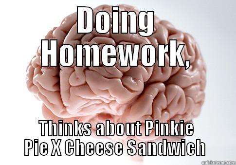 DOING HOMEWORK, THINKS ABOUT PINKIE PIE X CHEESE SANDWICH  Scumbag Brain