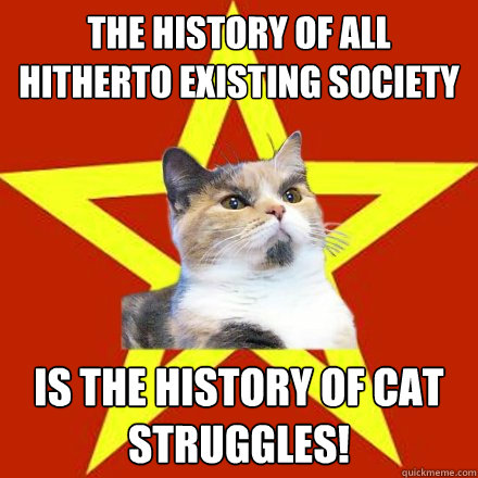 The history of all hitherto existing society  is the history of cat struggles!  Lenin Cat