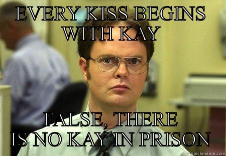 EVERY KISS BEGINS WITH KAY FALSE, THERE IS NO KAY IN PRISON Schrute