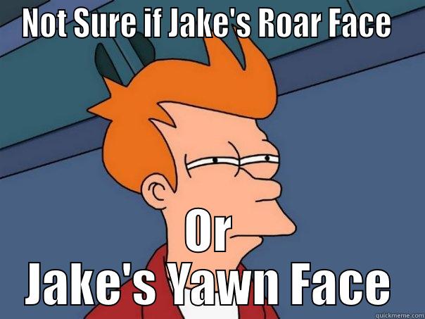 NOT SURE IF JAKE'S ROAR FACE  OR JAKE'S YAWN FACE Futurama Fry