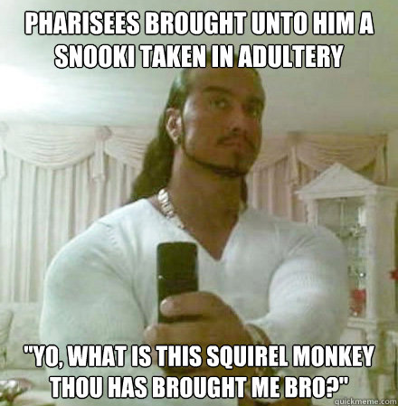 Pharisees brought unto him a snooki taken in adultery 