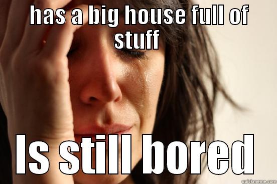  HAS A BIG HOUSE FULL OF STUFF IS STILL BORED First World Problems