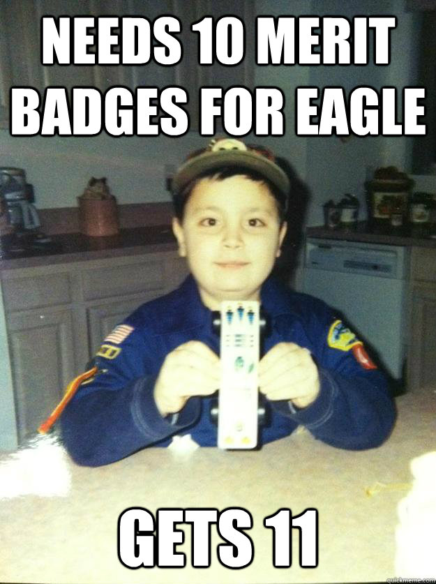 needs 10 merit badges for eagle gets 11  