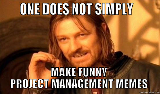      ONE DOES NOT SIMPLY        MAKE FUNNY PROJECT MANAGEMENT MEMES Boromir