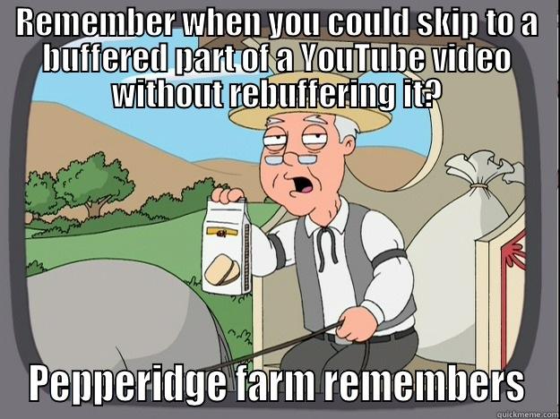 REMEMBER WHEN YOU COULD SKIP TO A BUFFERED PART OF A YOUTUBE VIDEO WITHOUT REBUFFERING IT? PEPPERIDGE FARM REMEMBERS Pepperidge Farm Remembers