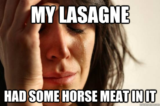 My lasagne Had some horse meat in it - My lasagne Had some horse meat in it  First World Problems