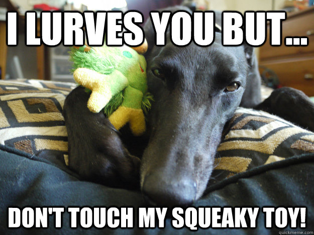 I lurves you but... Don't touch my squeaky toy! - I lurves you but... Don't touch my squeaky toy!  Lucky Thoughts...