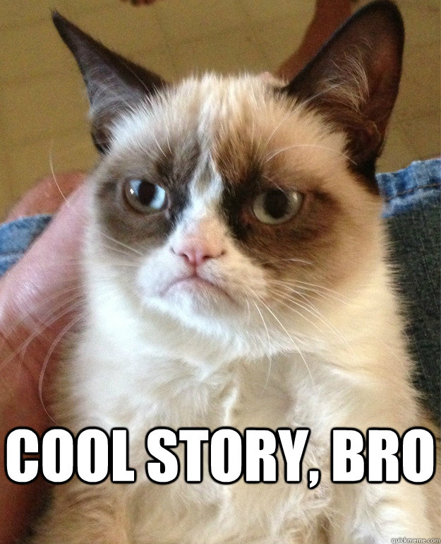  cool story, bro  Grumpy Cat