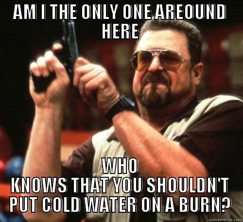 AM I THE ONLY ONE AREOUND HERE WHO KNOWS THAT YOU SHOULDN'T PUT COLD WATER ON A BURN? Am I The Only One Around Here