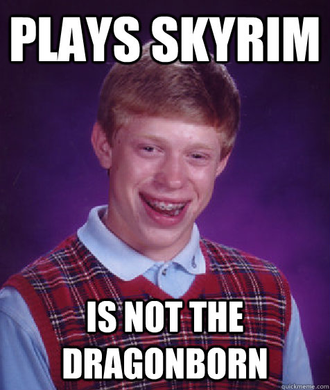 plays skyrim is not the dragonborn - plays skyrim is not the dragonborn  Bad Luck Brian