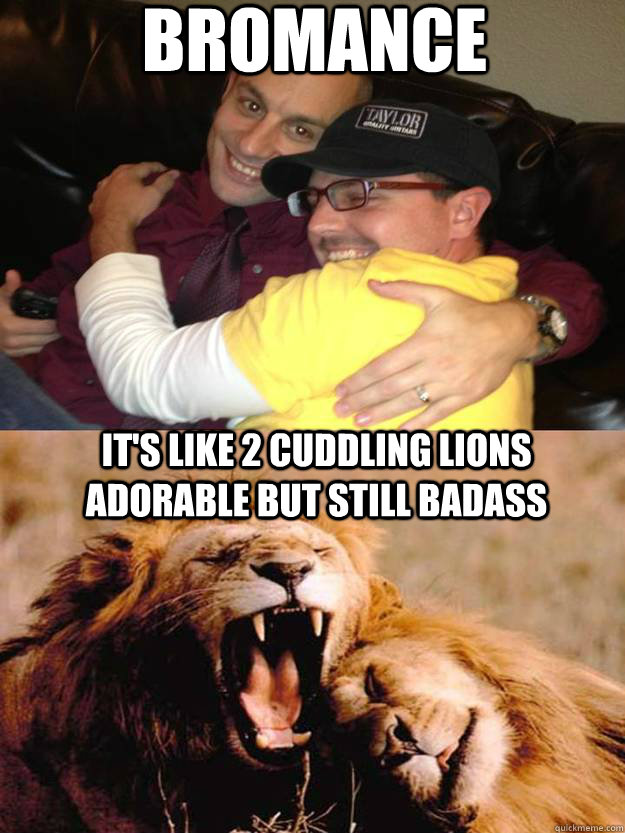 BROMANCE IT'S LIKE 2 CUDDLING LIONS ADORABLE BUT STILL BADASS - BROMANCE IT'S LIKE 2 CUDDLING LIONS ADORABLE BUT STILL BADASS  Misc