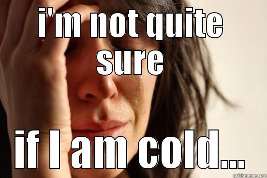 I'M NOT QUITE SURE IF I AM COLD... First World Problems