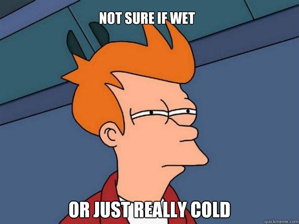 Not sure if wet Or just really cold  Futurama Fry