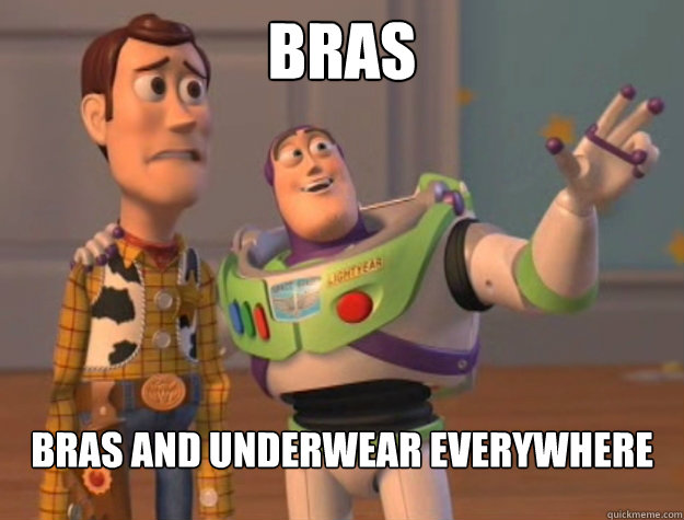 bras bras and underwear everywhere  Buzz Lightyear