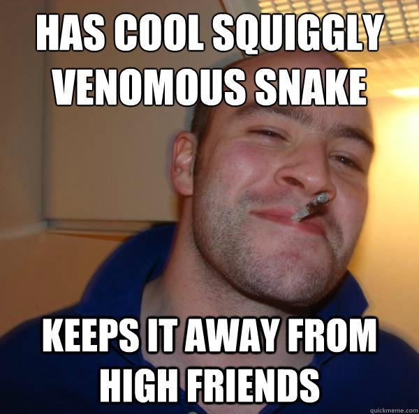 Has Cool Squiggly venomous snake Keeps it away from high friends - Has Cool Squiggly venomous snake Keeps it away from high friends  Misc