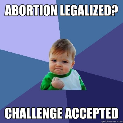 Abortion legalized? Challenge accepted  Success Kid