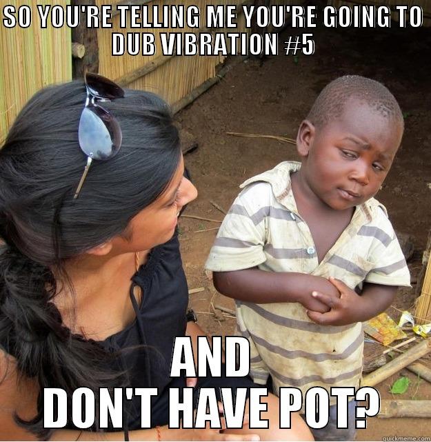 dub meme - SO YOU'RE TELLING ME YOU'RE GOING TO DUB VIBRATION #5 AND DON'T HAVE POT? Skeptical Third World Kid