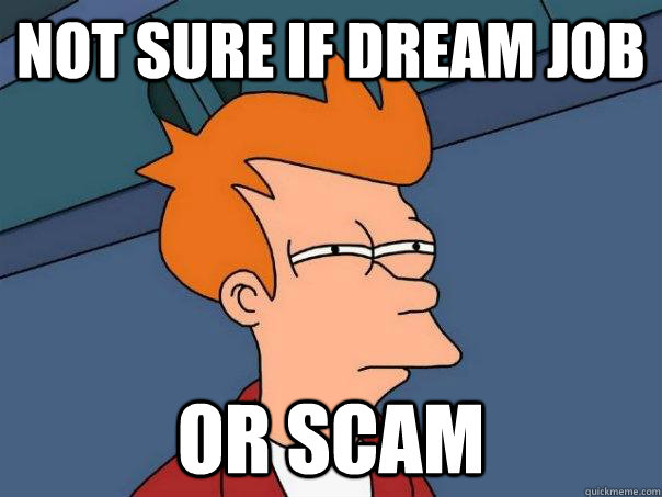 Not sure if dream job Or scam  Futurama Fry