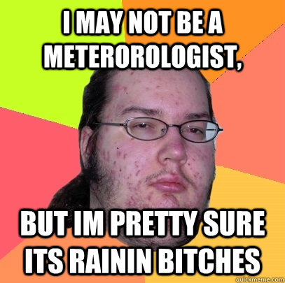 i may not be a meterorologist, but im pretty sure its rainin bitches - i may not be a meterorologist, but im pretty sure its rainin bitches  Butthurt Dweller