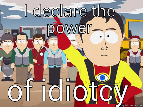 I DECLARE THE POWER OF IDIOTCY Captain Hindsight