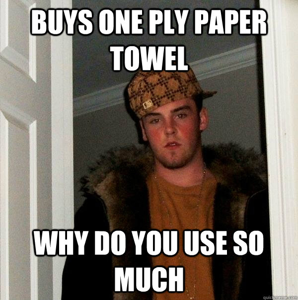 Buys one ply paper towel Why do you use so much - Buys one ply paper towel Why do you use so much  Scumbag Steve