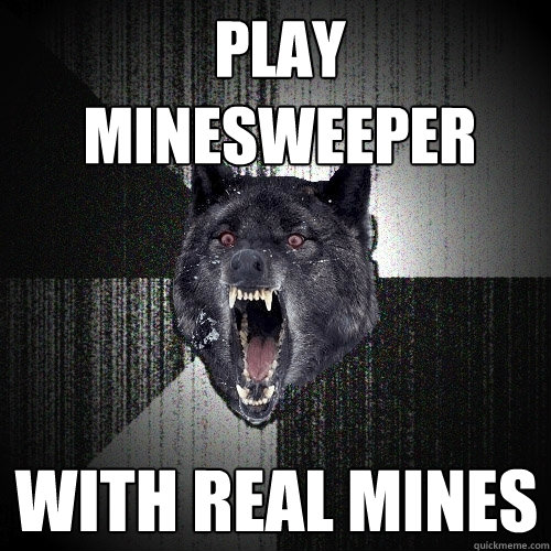 Play minesweeper With real mines  Insanity Wolf