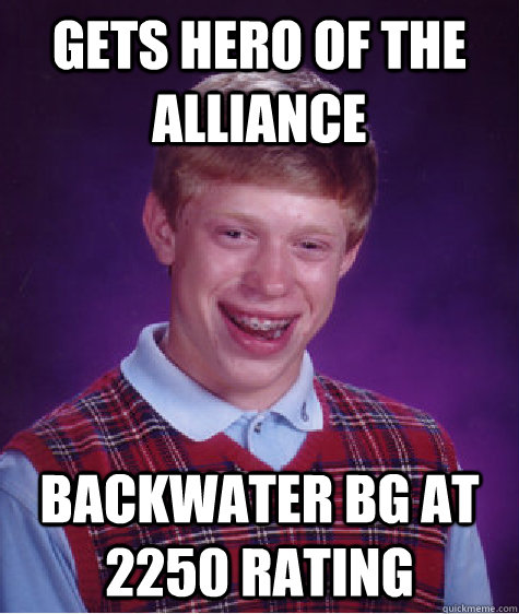 Gets Hero of the Alliance Backwater BG at 2250 Rating  Bad Luck Brian