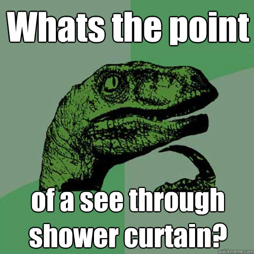 Whats the point of a see through shower curtain? - Whats the point of a see through shower curtain?  Philosoraptor