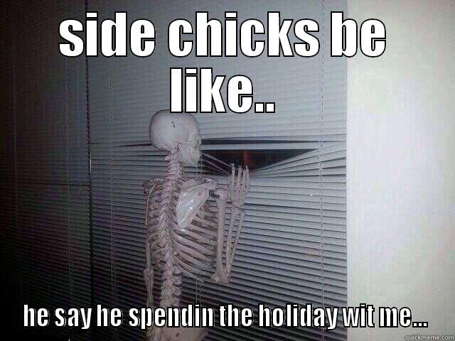 SIDE CHICKS BE LIKE.. HE SAY HE SPENDIN THE HOLIDAY WIT ME... Misc