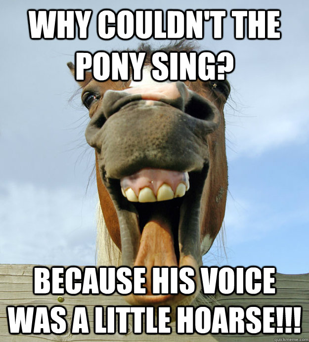 Why couldn't the pony sing? Because his voice was a little hoarse!!! - Why couldn't the pony sing? Because his voice was a little hoarse!!!  Misc