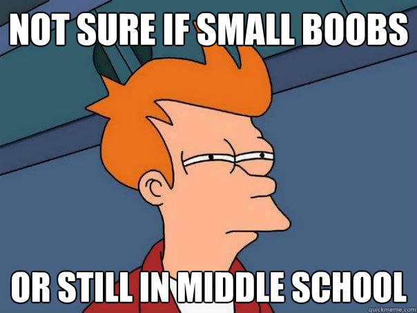 Not sure if small boobs or still in middle school - Not sure if small boobs or still in middle school  Futurama Fry