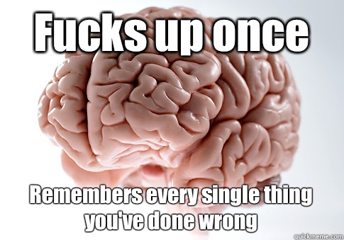 Fucks up once Remembers every single thing you've done wrong  Scumbag Brain