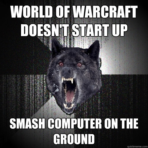 world of warcraft doesn't start up smash computer on the ground  Insanity Wolf